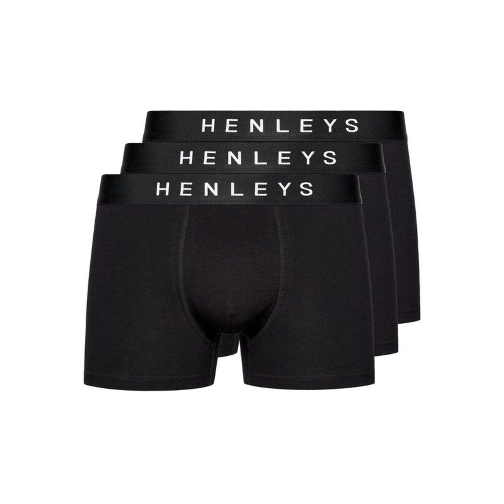 Henleys Mens Coalink Boxer Shorts (Pack of 3) / Black